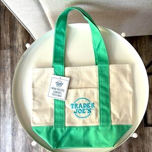 Trader Joe's Mini Pastel Canvas Tote Bag